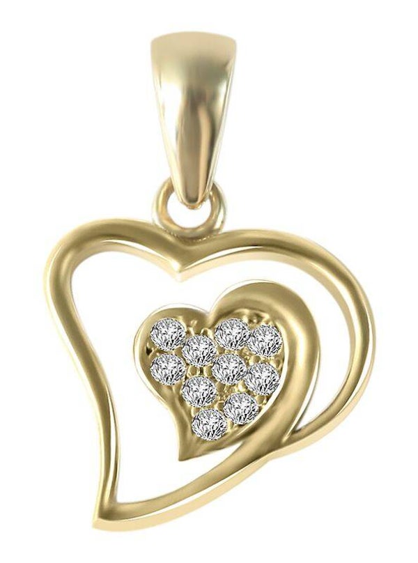 333/-Anhänger "Sanja" ohne Kette, Herz mit Zirkoniabesatz, 8 Karat, Gelbgold  5510027-001