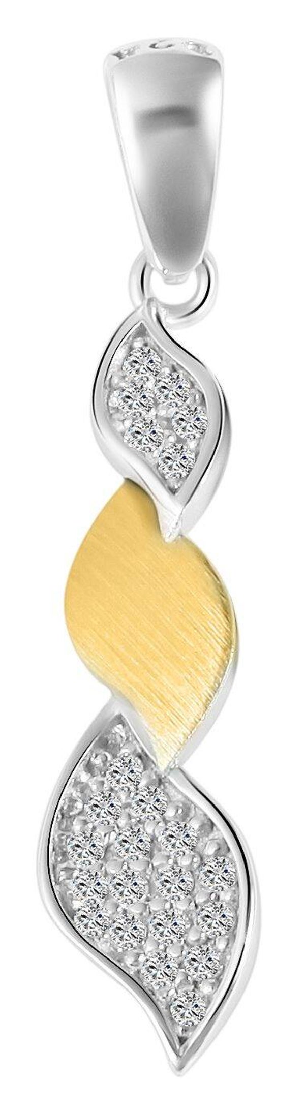 925/- Echt Silber Anhänger ohne Kette "Aimée", Zirkoniabesatz, bicolor, 925/rhodiniert  5310182-001