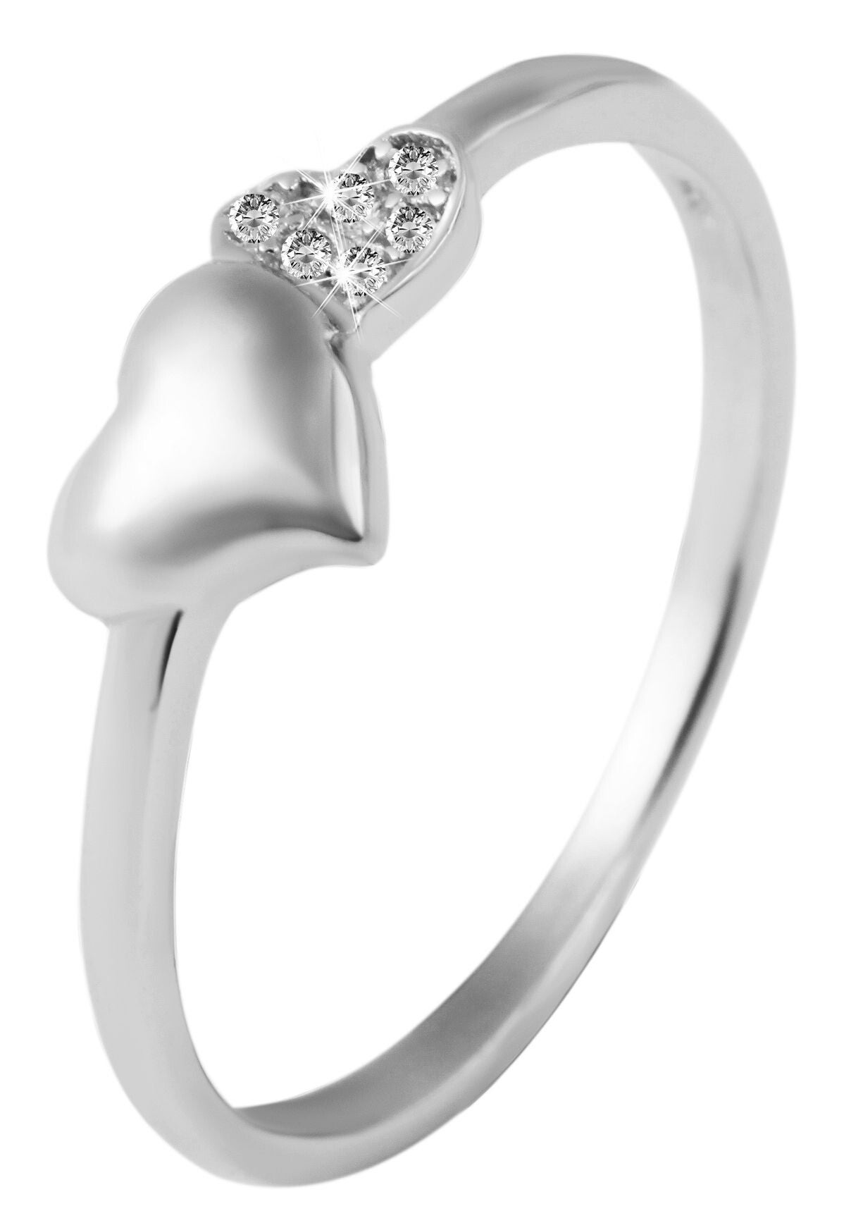 "Henny" 925/- Echt Silber Ring, Damen, Zirkoniabesatz, Herz 5330012-52