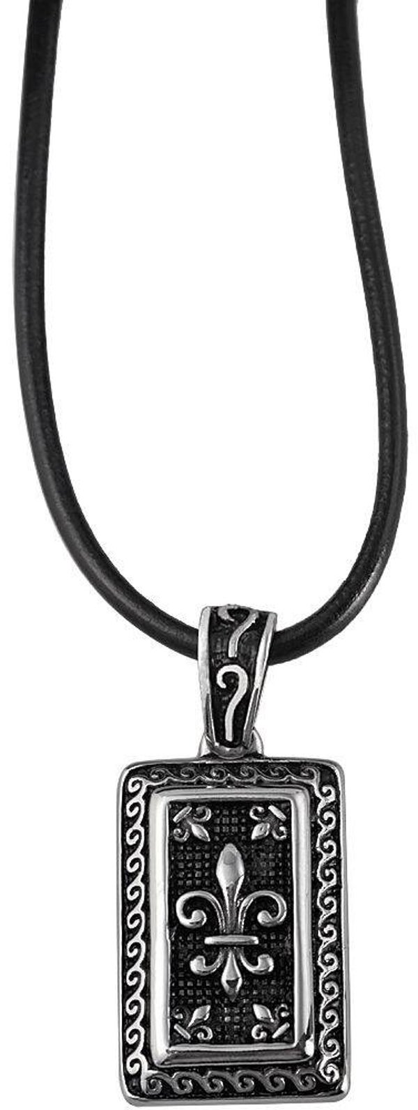 Akzent Echtleder Kette mit Anhänger, Länge: 25 cm / Stärke: 3 mm 5010115-002