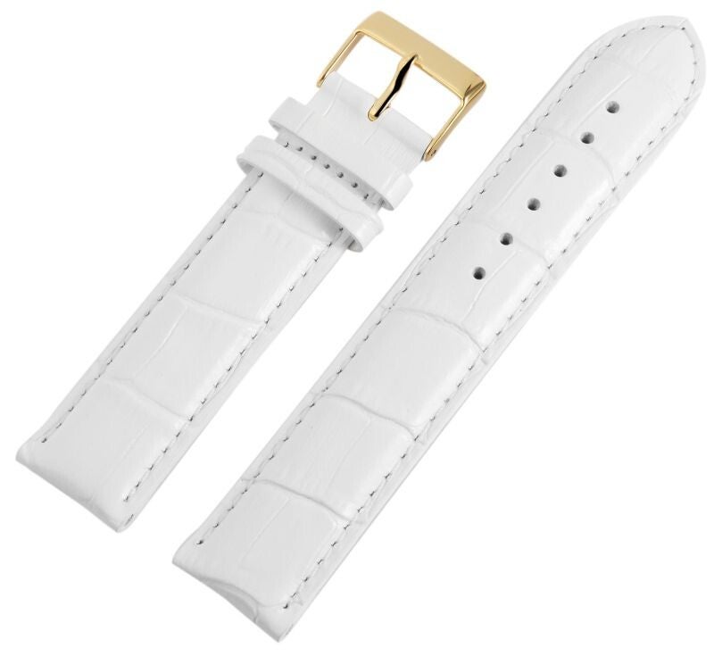 Carucci Echtleder-Uhrenarmband, weiß, 20 mm  CA7103WH-GD-LEDERBAND
