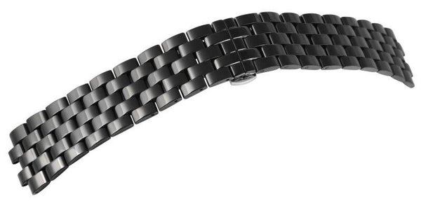 Edelstahl-Uhrenarmband, schwarz, Butterfly-Faltschließe, 22 mm  8100078-220