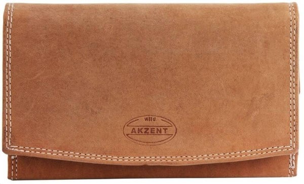 Akzent Damen Geldbörse aus Echtleder, RFID-Schutz, braun
