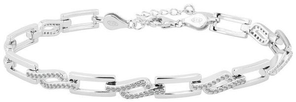 925/- Echt Silber Armband "Bruna", 18 + 3 cm, rhodiniert 5340071-001