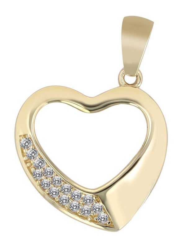 333/- Gold Anhänger "Avelina" 5510063-001, Herz, Zirkoniabesatz, Gelbgold, 8 Karat