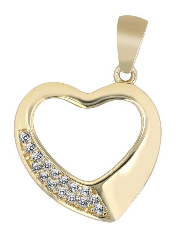 333/- Gold Anhänger "Avelina", Herz, Zirkoniabesatz, Gelbgold, 8 Karat  5510063-001