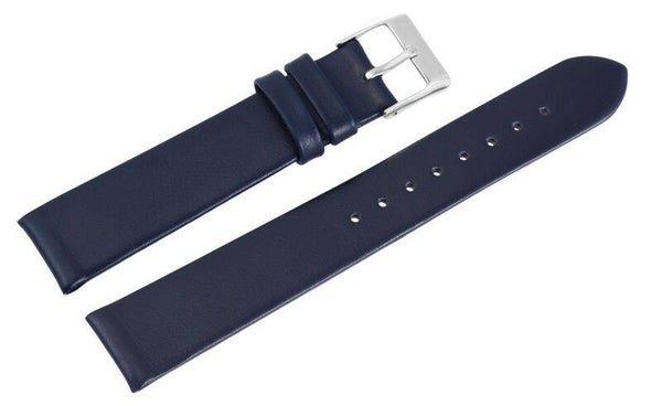 Echtleder-Uhrenarmband, dunkelblau, 16 mm 8000085-160