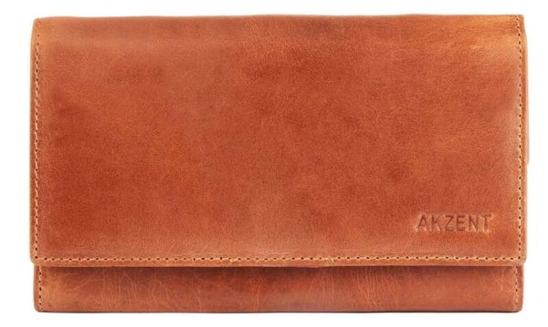 Akzent Echtleder Geldbörse, braun