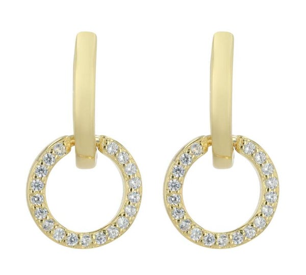 "Holly" 925/- Echt Silber Klapp-Creole mit Anhänger, Zirkon, vergoldet