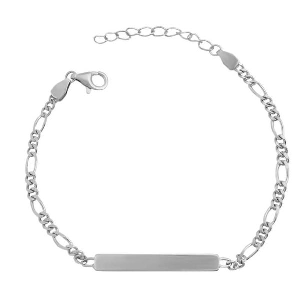 925/- Echt Silber Identarmband "Ida", 14+3 cm, 925/ rhodiniert  5340012-001