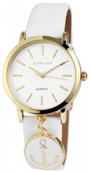 Excellanc Damen Armbanduhr Maritime Eleganz in Weiß und Gold