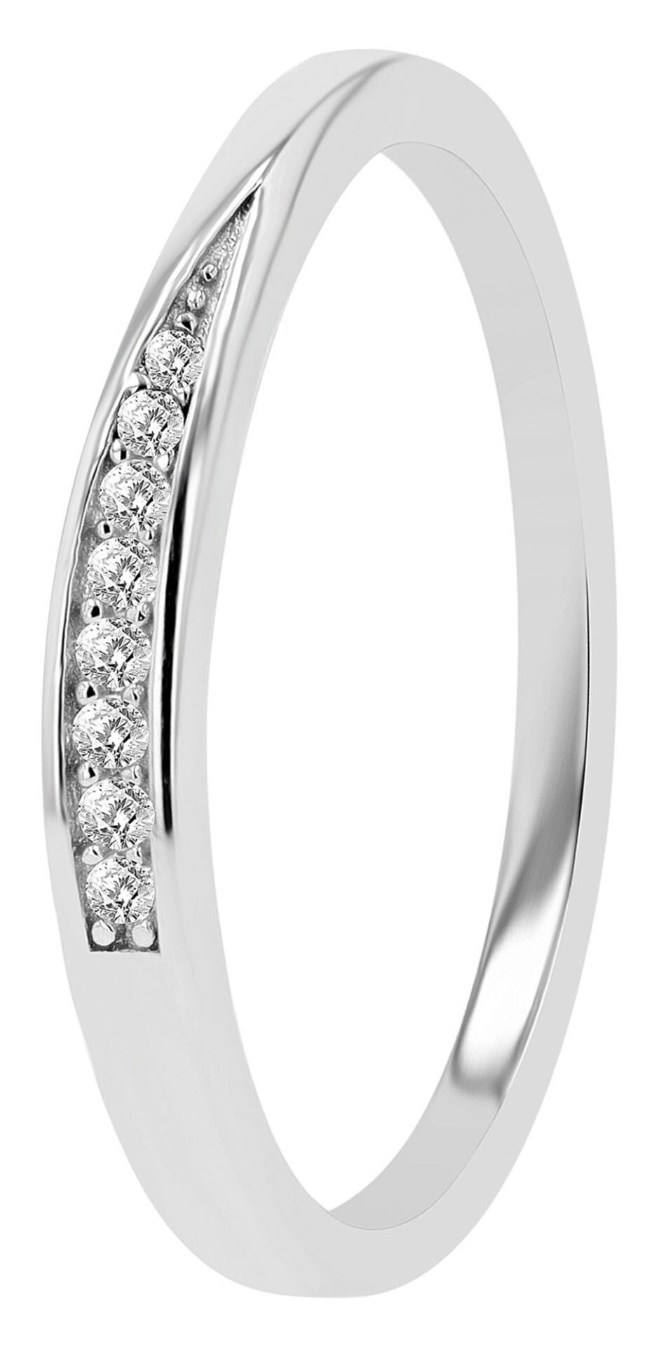 925 Echt Silber Ring mit Zirkoniabesatz, 925/ rhodiniert  5330018-56