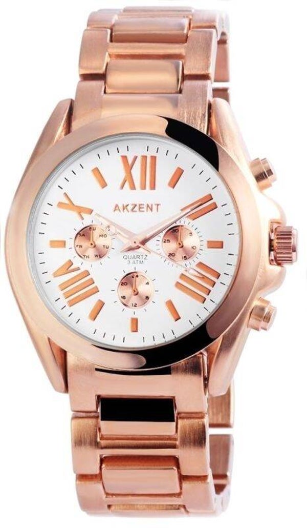 Akzent Damenuhr mit Metallarmband