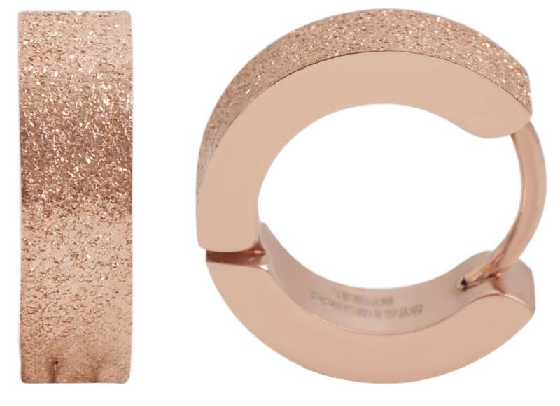 "Matty" Akzent Edelstahl Klapp-Creolen, sandgestrahlt, roségoldfarben 5050150-001