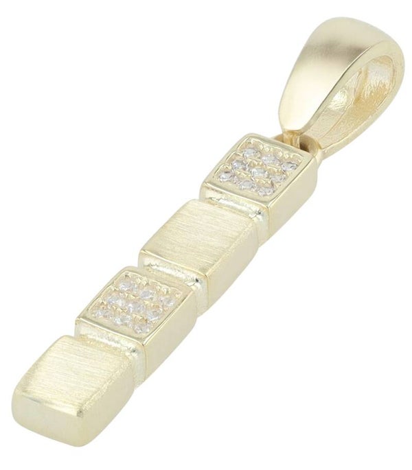 "Elin" 925/- Echt Silber Anhänger - Stab, Zirkon, vergoldet  5310414-002