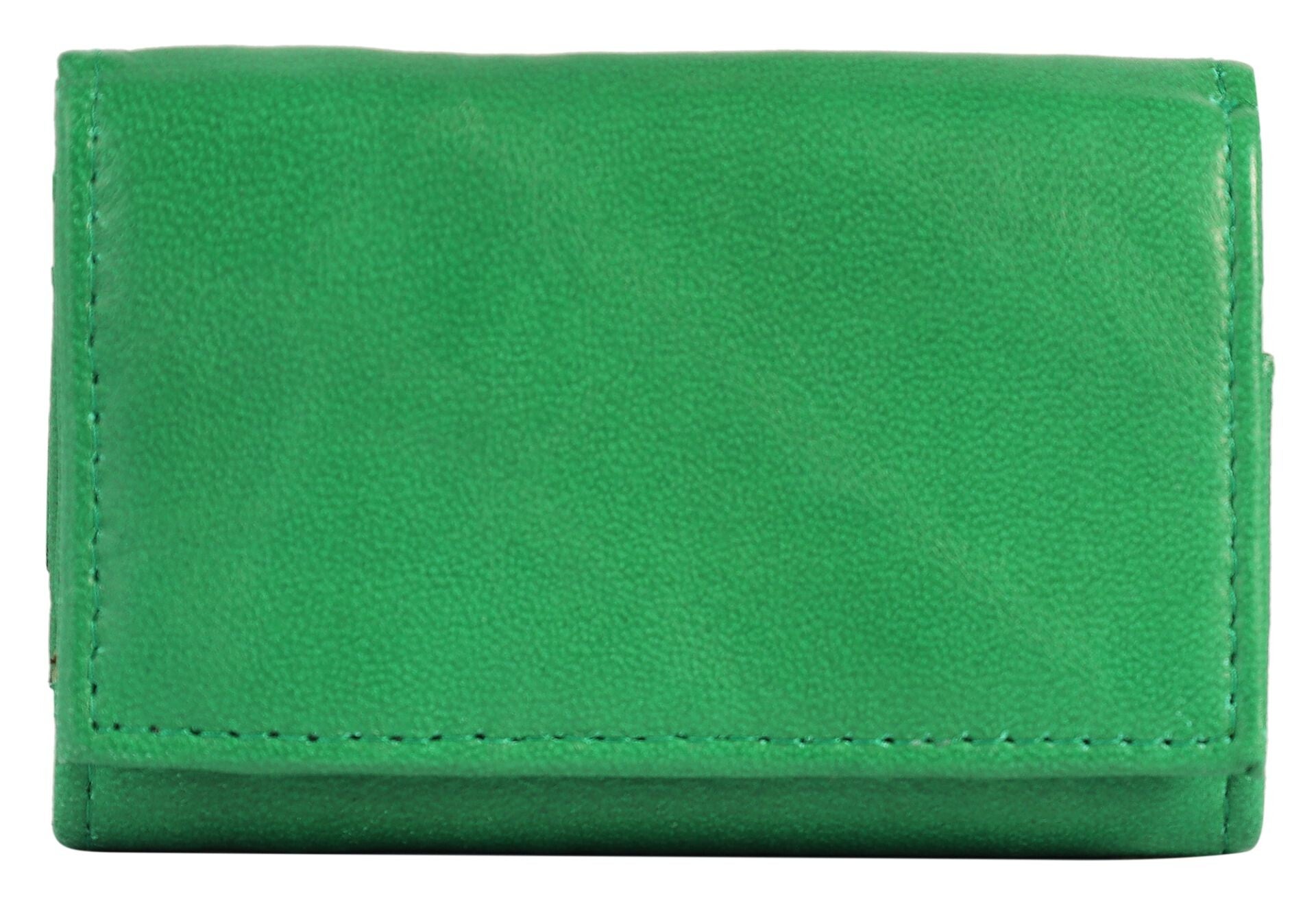 Excellanc Mini-Geldbörse aus Echtleder in grün