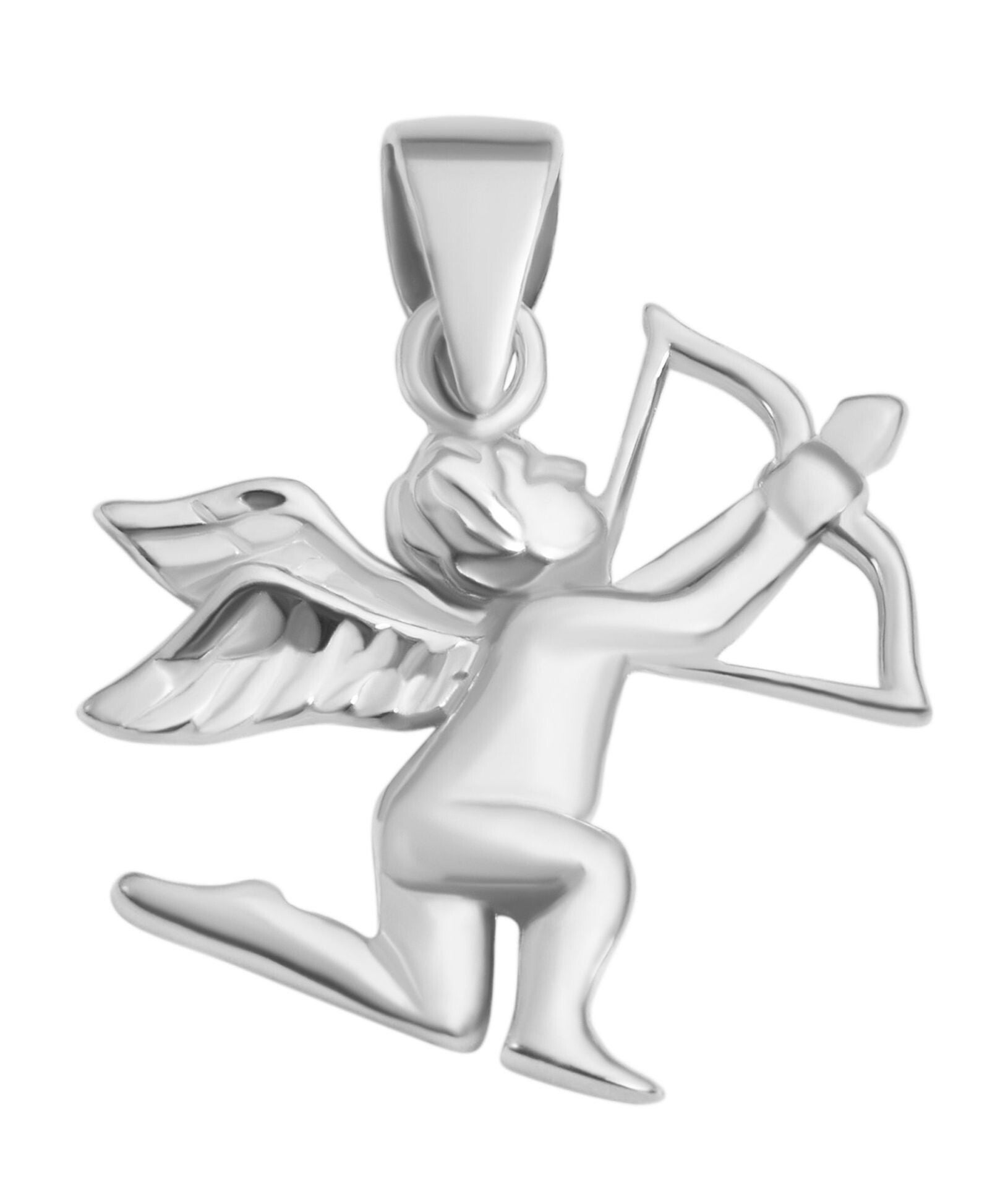 925/- Echt Silber Anhänger ohne Kette "Bita", Engel mit Pfeil und Bogen, 925/rhodiniert