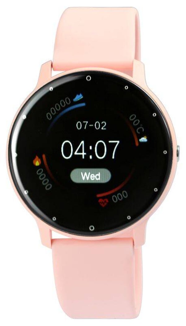 TimeTech Smartwatch mit Silikonarmband, rosa