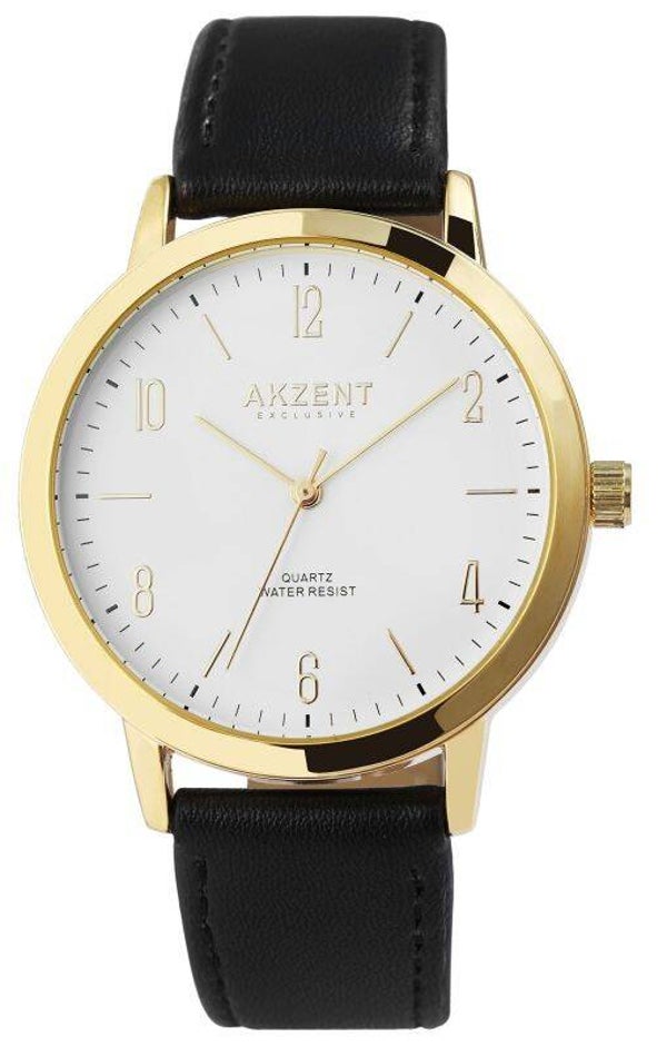 Akzent Exclusive Herrenarmbanduhr2900201-002 mit Lederimitationsarmband