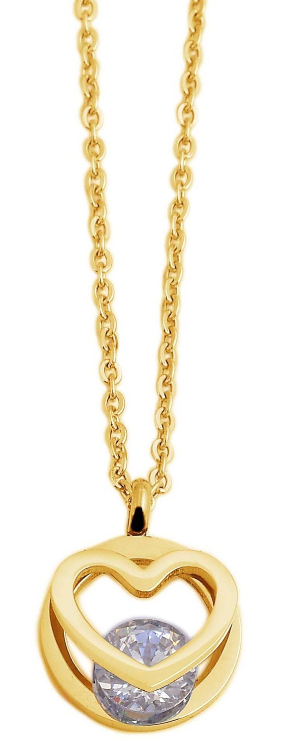 "Evans" Edelstahlkette mit Herzanhänger 45 + 5 cm, goldfarben 5010081-002