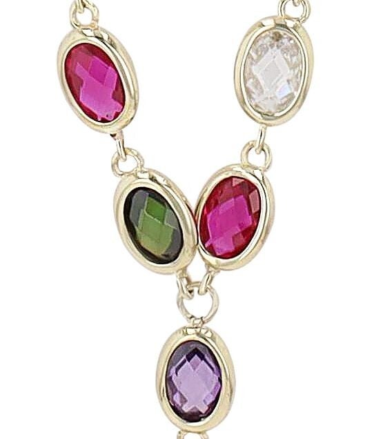 333/- Gold "Colory" 5560003-001 Halskette mit farbigem Besatz, 8 Karat, Gelbgold