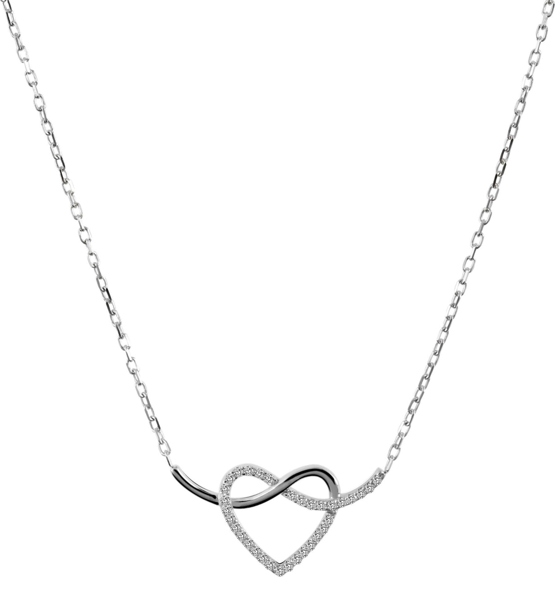 333/- Gold "Ailien" 5510005-002 Kette mit Anhänger, Herz, Zirkoniabesatz, 8 Karat Weißgold