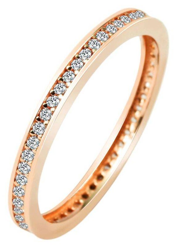 333/- Gold Ring "Shirine" mit Zirkoniabesatz, Roségold, 8 Karat, Gr. 56
