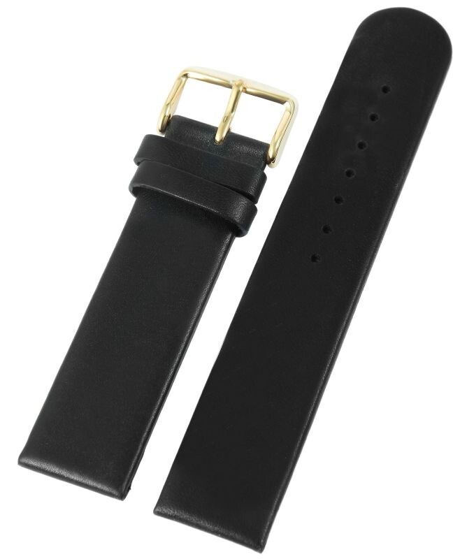 Basic Echtleder Armband in schwarz, glatt, flach, 20 mm  8000365-200