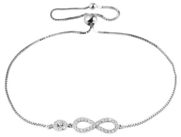 "Ilse", 925/- Echt Silber Armband, Inifintiy mit Zirkoniabesatz, silberfarben, rhodiniert 5340031-001