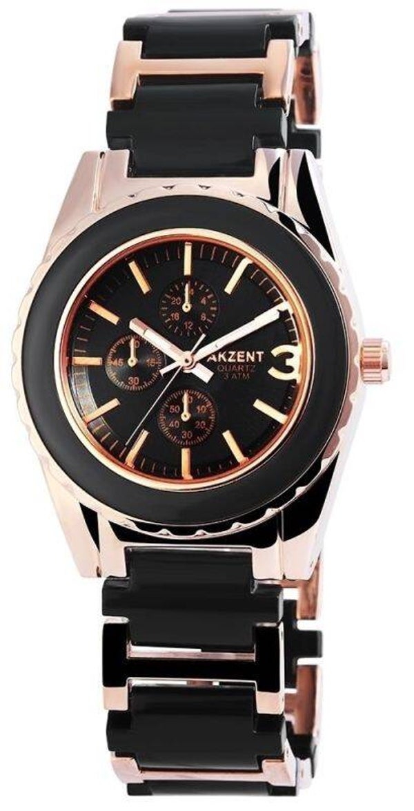 Akzent Damenuhr mit Metallarmband