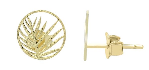 "Halia" - Palmenblatt, 925er Echt Silber Ohrstecker, vergoldet   5300428-001
