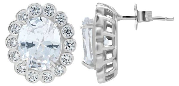 Effie" 925/- Echt Silber Ohrstecker, Zirkon, rhodiniert   5300727-001