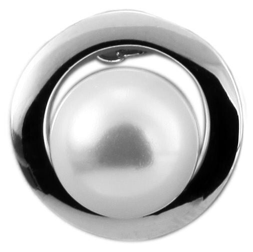 925/- Echt Silber Anhänger ohne Kette "Goda", Ring mit Glasperle, 925/rhodiniert