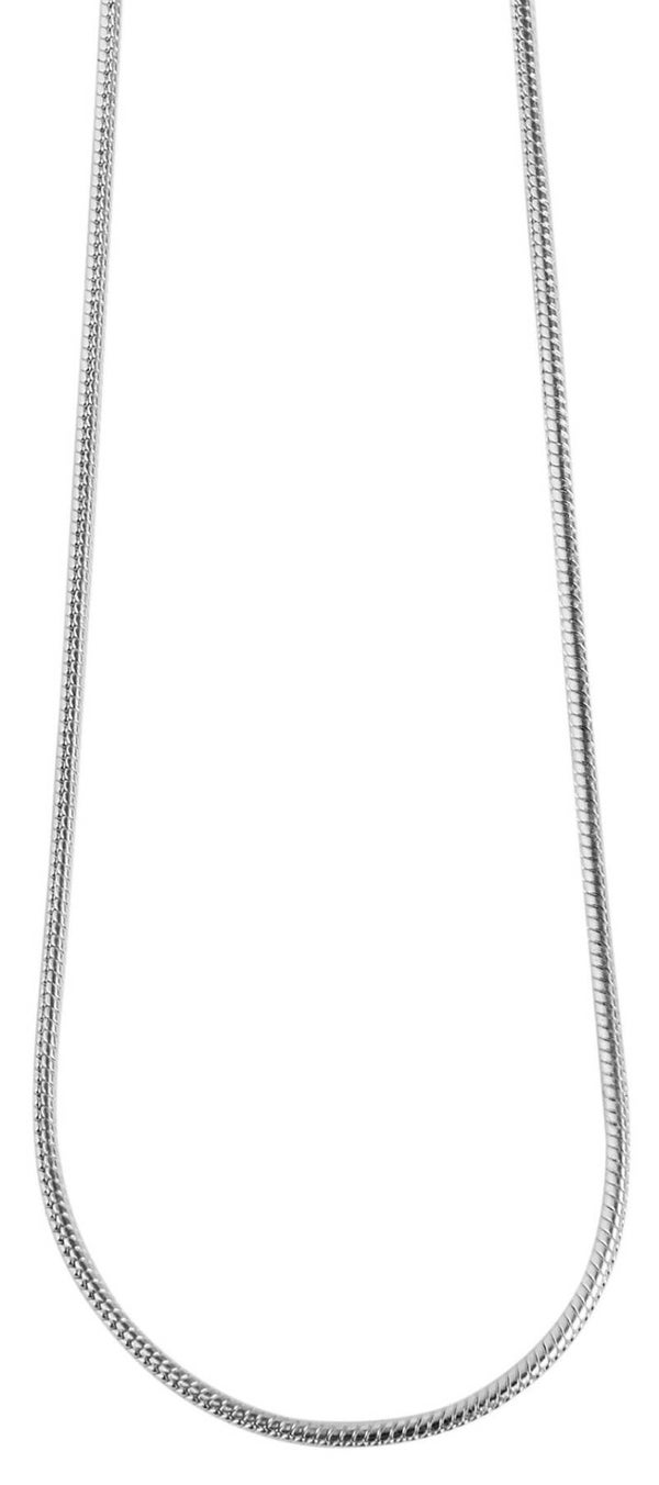 "Jaron" 45 cm Akzent Edelstahl Schlangenkette, plattiert, silberfarbig  5000020-0450