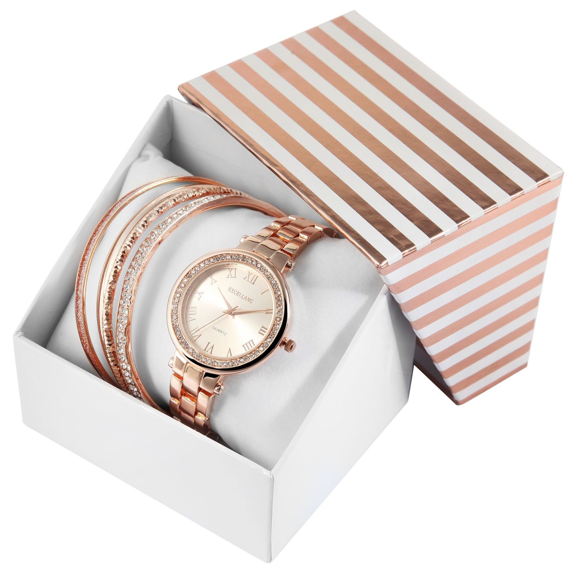 Excellanc Damengeschenkset mit Armbanduhr und Armreifen