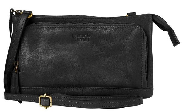 Leonardo Verrelli Echtleder Umhängetasche Damen Handtasche