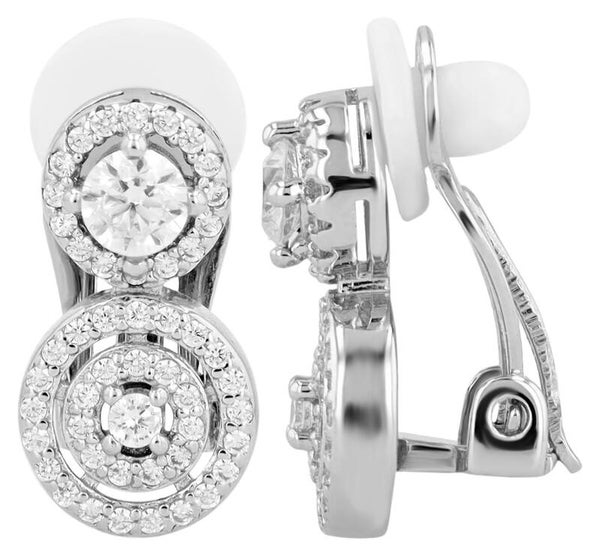 "Galaxy", 925/- Echt Silber Ohrclip mit Zirkoniabesatz, rhodiniert  5300681-001