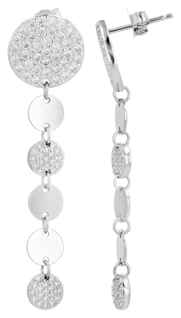 "Kerry" 925/- Echt Silber Ohrstecker mit Hänger und Zirkoniasteinen, silberfarben rhodiniert 5300707-001