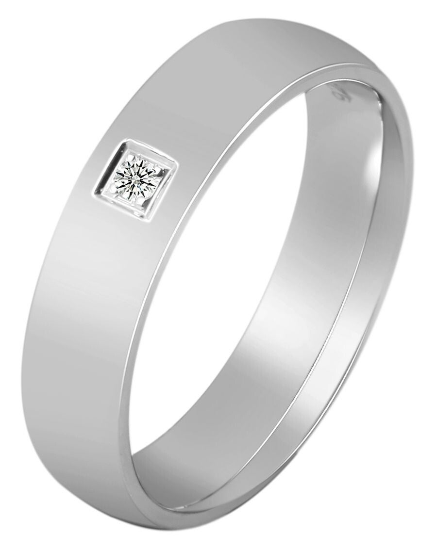 925/- Echt Silber Partnerring "Malina" für Damen, Zirkoniabesatz, hochglanzpoliert, rhodiniert