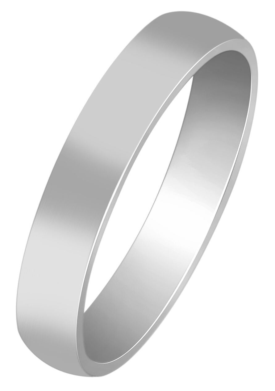 925/- Echt Silber Partnerring "Menzie" für Herren, hochglanzpoliert, rhodiniert