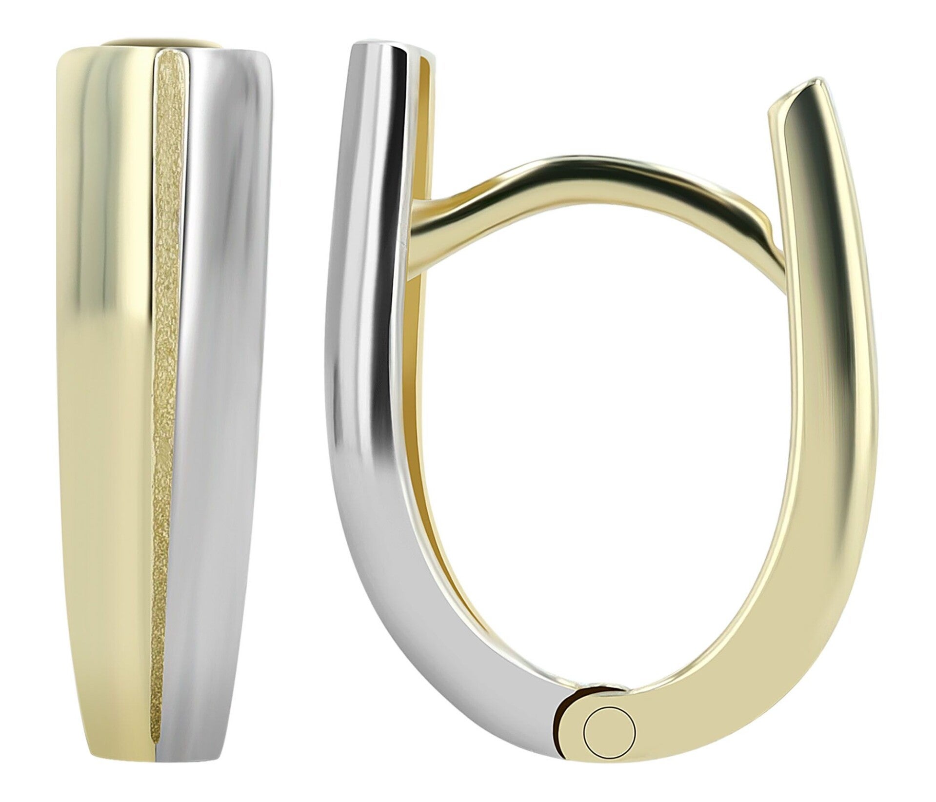 333er Gold Klapp-Creolen "Lativa", in Gelb- und Weißgold