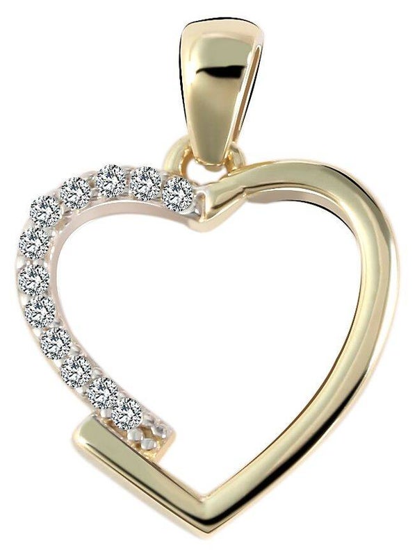 333/- o. 375/- Gold Anhänger "Tess" ohne Kette, filigranes Herz, Zirkoniabesatz