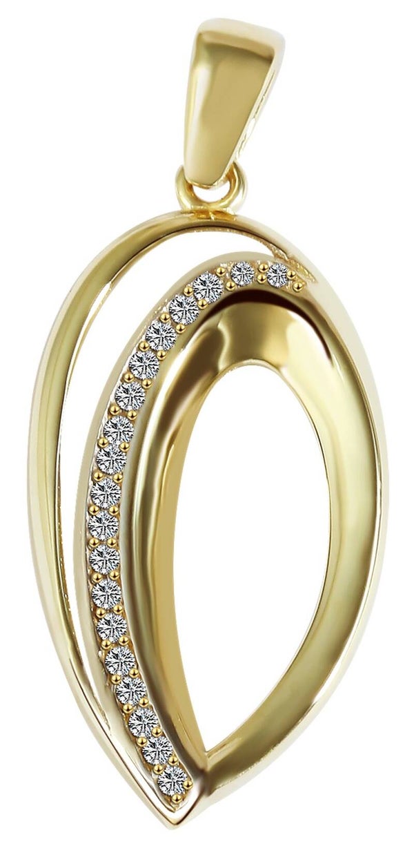 333/- Gold Anhänger "Ylva" ohne Kette, Zirkoniabesatz, Gelbgold, 8 Karat