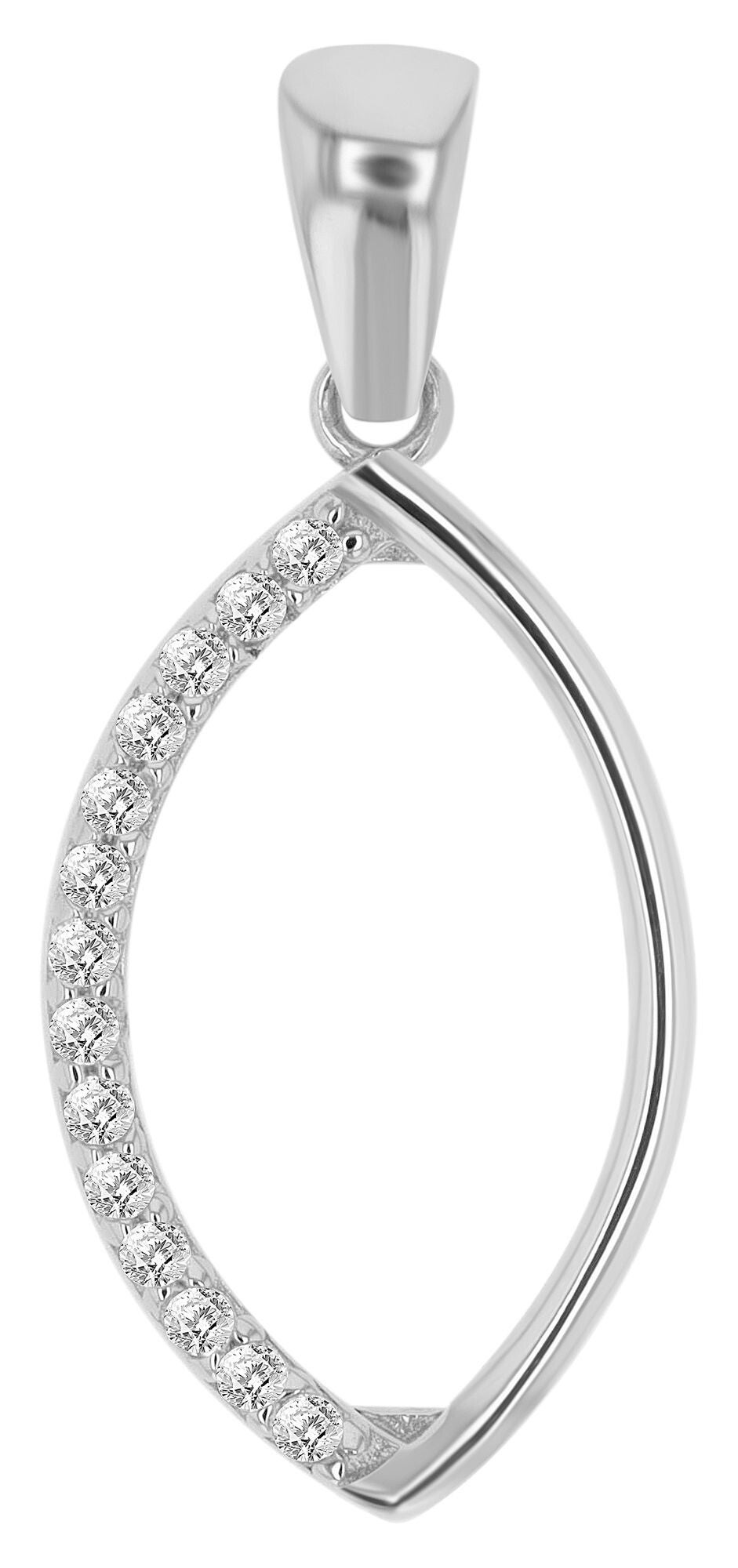 333/- Gold Anhänger "Josi" mit Zirkoniabesatz ohne Kette, 8 Karat, Geldgold oder Weißgold