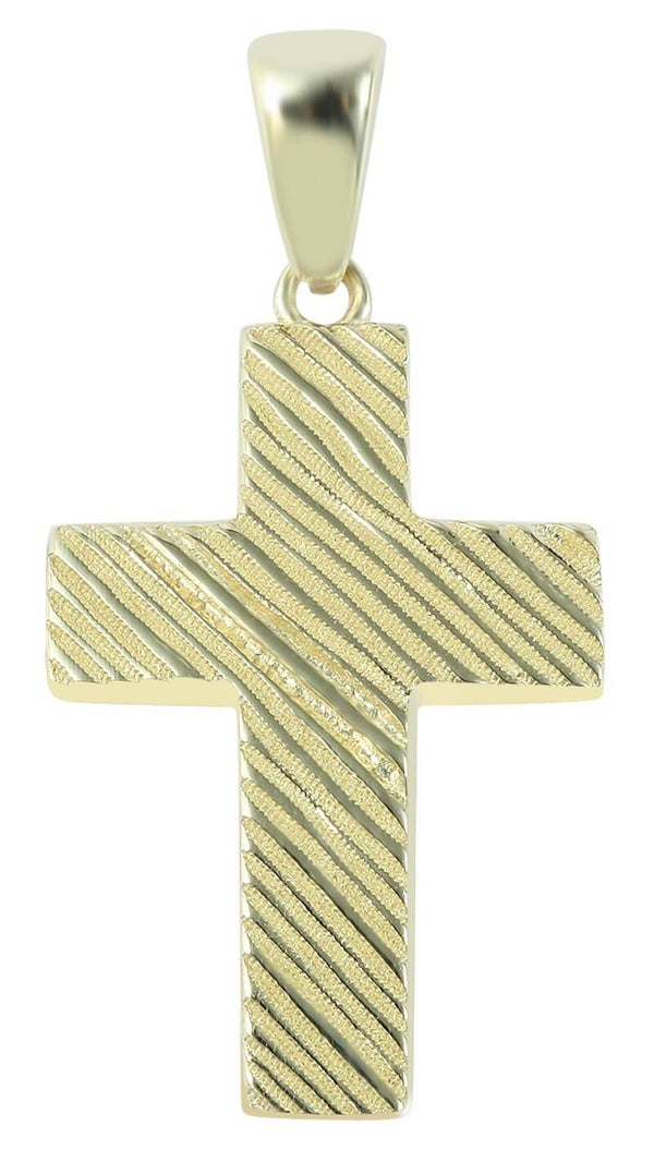 585/- Gold "Isa" Anhänger, Kreuz, 14 Karat, Gelbgold