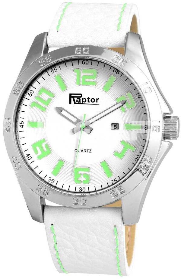 Raptor Herrenuhr "Fereon" mit Oberseite Echtleder/ Unterseite Lederimitatarmband