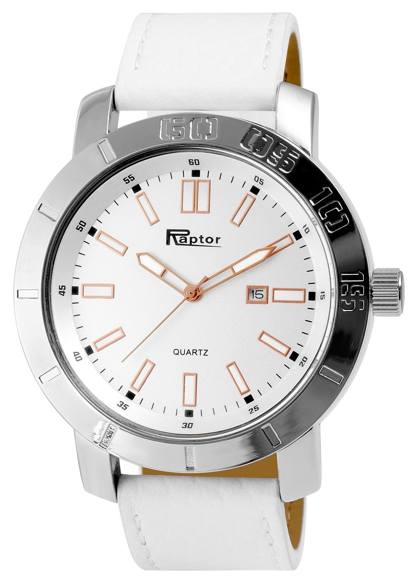 Raptor Herrenuhr "Gordon" mit Oberseite Echtleder/ Unterseite Lederimitatarmband