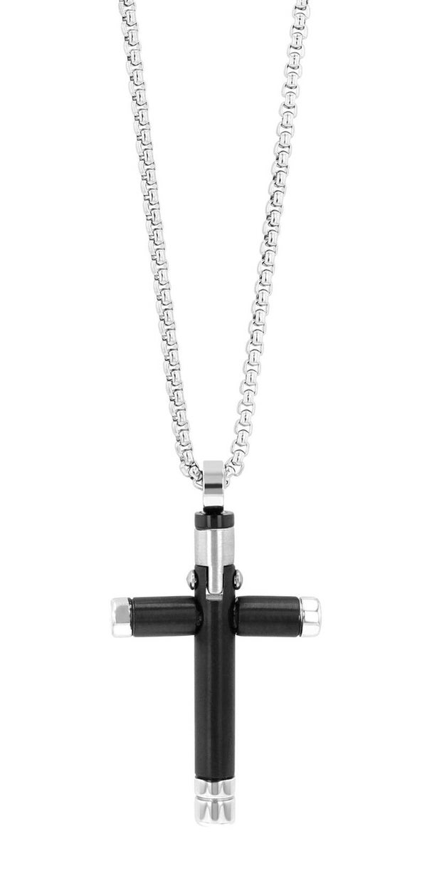 Raptor Erbskette, Edelstahl, Kreuzanhänger, ionenplattiert