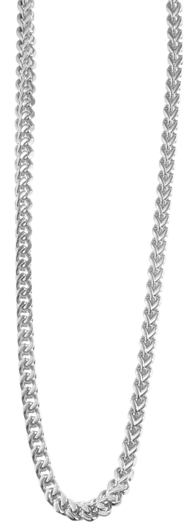 Raptor Vierkant-Francokette aus Edelstahl, 5 mm, silberfarben