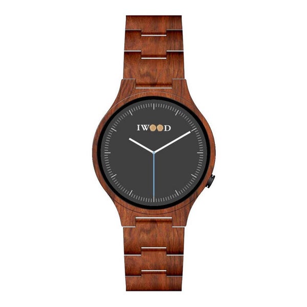 Iwood  Echtholz Herrenuhr aus Rosenholz mit Ronda 763 Uhrwerk
